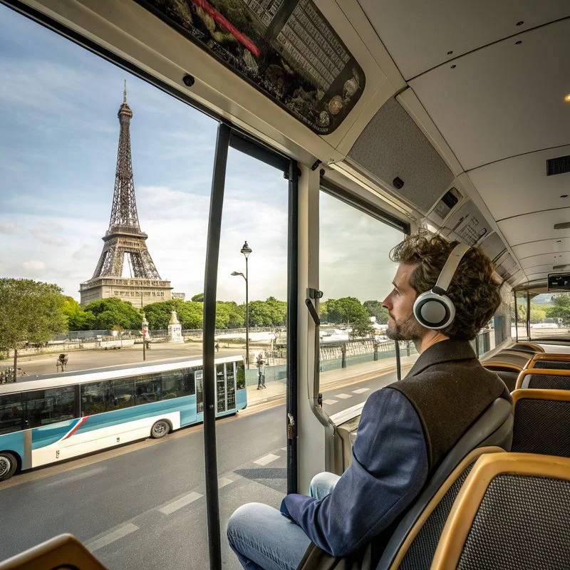 Audiogids in het Nederlands op de hop-on hop-off bus Parijs